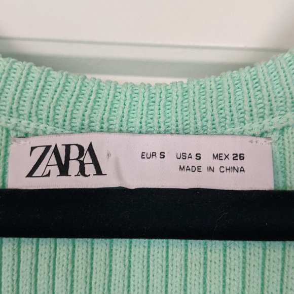 Zara Two Tone Teal & Mint Dress with Pearl Accents - Picture 3 of 9